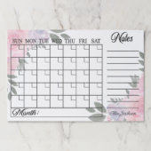 赤面水色フローラ卓上ティアアウェイ紙パッド ペーパーパッド (正面)