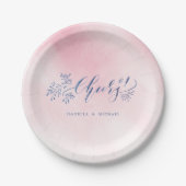 赤面海軍の書道応援素朴なフローラパーティー ペーパープレート (正面)