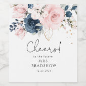 赤面海軍フローラブライダルシャワー ワインラベル (シングルラベル)