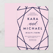 赤面海軍|幾モダン何結婚学 招待状 (正面/裏面)