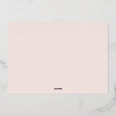 赤面淡い色のゴールドフォイルブライダルシャワー 箔招待状 (裏面)