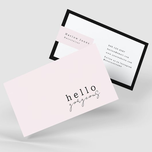 赤面淡い色のピンクハローゴス美しいミニマリスト 名刺