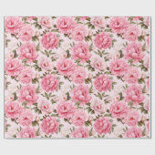 赤面淡い色のピンク開花花 ラッピングペーパー (フラット)