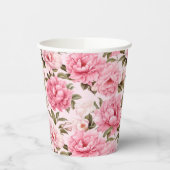 赤面淡い色のピンク開花花 紙コップ (左)