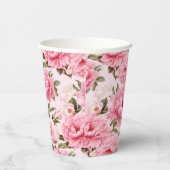 赤面淡い色のピンク開花花 紙コップ (右)