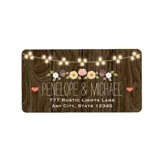 赤面灯列の素朴秋の結婚式 ラベル (正面)