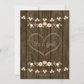 赤面灯列秋ベビー素朴シャワー 招待状 (裏面)