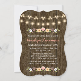 赤面灯列秋素朴ブライダルシャワー 招待状