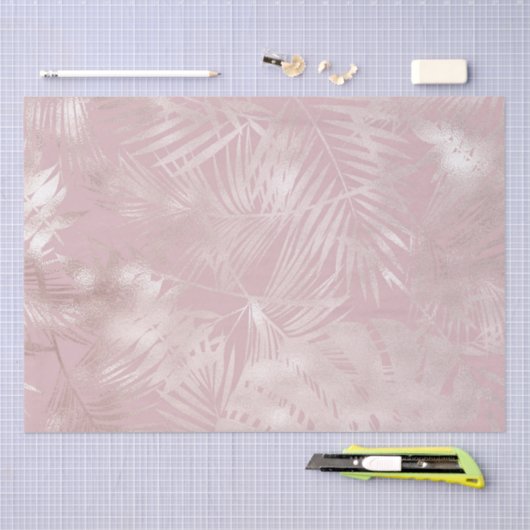 赤面熱帯葉バラ金ゴールドフェイク箔 薄葉紙 (クラフト)