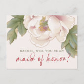 赤面牡丹が私のメイド・オブ・オーナー（花嫁付き添い人）案 ポストカード (正面)