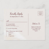 赤面牡丹とブルゴーニュの食事オプションRSVPポストカード インビテーションポストカード (裏面)