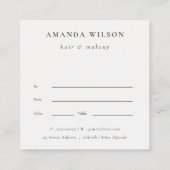 赤面牡丹の水色フローラギフト証明書 スクエア名刺 (裏面)