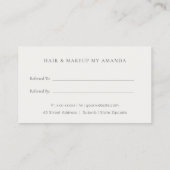 赤面牡丹の葉植物性フローラ友人を参照 名刺 (裏面)