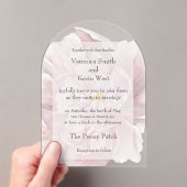 赤面牡丹ア澄んクリル結婚式招待状 アクリル招待状 (インサイチュ (ポータブル))