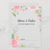 赤面牡丹オングレーベビーシャワーアドバイスカード アドバイスカード (正面/裏面)