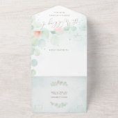 赤面牡丹グリーンリーユーカリ水結婚色 オールインワン招待状 (外側)