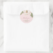 赤面牡丹バラ結婚の感謝お願いステッカー ラウンドシール (バッグ)