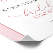 赤面牡丹パンパスアーチブライダルシャワー歓迎 ポスター (角)