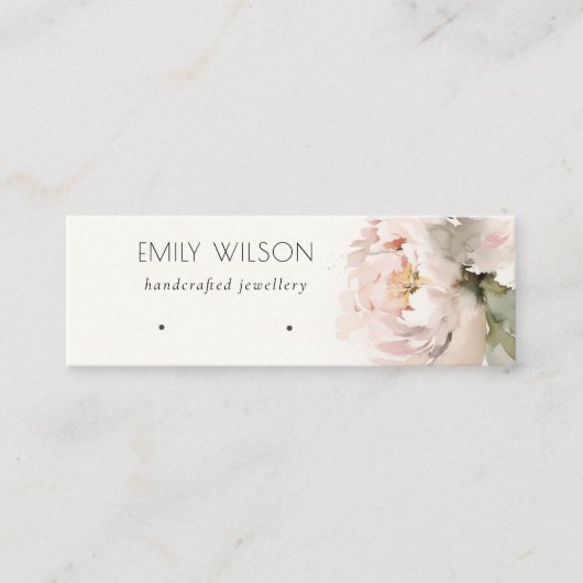 赤面牡丹フローライヤリングフープループスタッドディスプレイ スキニー名刺 (正面)