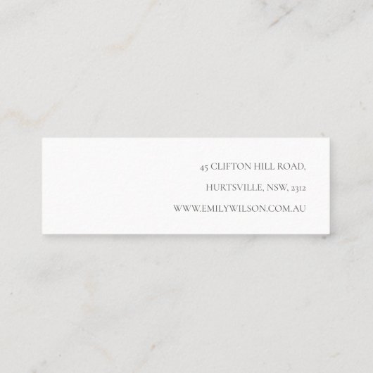 赤面牡丹フローライヤリングフープループスタッドディスプレイ スキニー名刺 (裏面)