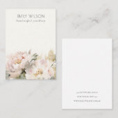 赤面牡丹フローラウォーターカラー空白のジュエリーディスプレイ 名刺 (正面/裏面)