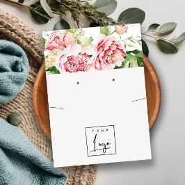 赤面牡丹フローラロゴイヤリングネックレスディスプレイ 名刺