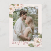 赤面牡丹フローラ写真結婚の感謝のポスト ポストカード (正面)