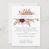 赤面牡丹フローラ死別葬礼ありがとう サンキューカード (正面)