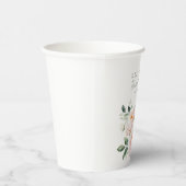 赤面牡丹フローラ水彩ピンクブライダルシャワー 紙コップ (右)