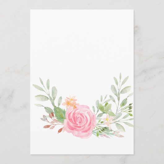 赤面牡丹ベビーシャワーアドバイスカード アドバイスカード (裏面)