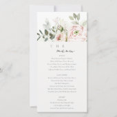 赤面牡丹ユーカリプタス結婚葉のメニューカード サンキューカード (正面)