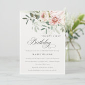赤面牡丹ユーカリプトゥスブロージエージ誕生日 招待状 (スタンド正面)