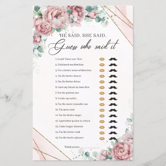 赤面牡丹ユーカリ金ゴールド彼は彼女が言った (正面)