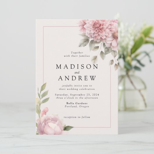 赤面牡丹庭園の結婚式招待状 招待状 (スタンド正面)