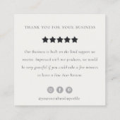 赤面牡丹葉植物学フローラレビューの依頼 スクエア名刺 (裏面)