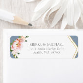 赤面牡丹金ゴールドダスティブルー結婚ズ差出人住所 ラベル (インサイチュ)