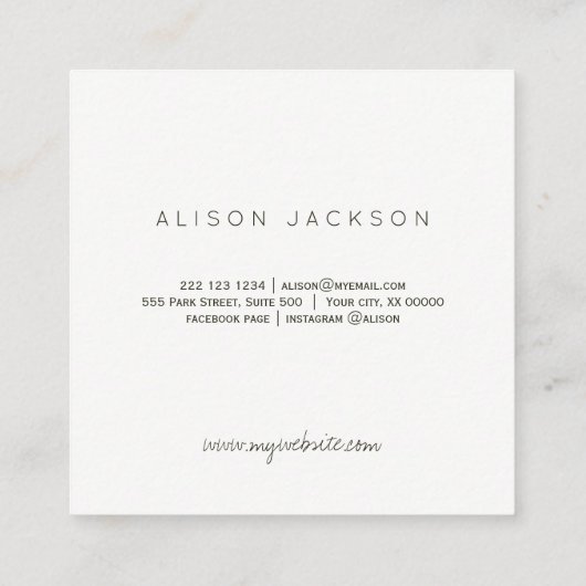 赤面牡丹銅金ゴールドウェディングプランナー スクエア名刺 (裏面)