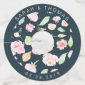 赤面牡丹⎢の結婚ワイングラスラベル ワイングラスタグ (正面)