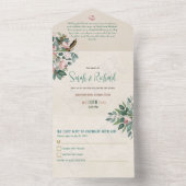 赤面牡丹&セージ春庭園の結婚式 オールインワン招待状 (内側)