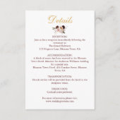 赤面牡丹&金ゴールドブルゴーニュフローラ結婚ズ詳細 エンクロージャーカード (正面)