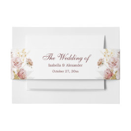 赤面牡丹&金ゴールドブルゴーニュフローラ結婚ズ 招待状ベリーバンド