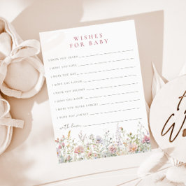 赤面牧草地の赤ちゃんシャワーの願いベビー アドバイスカード