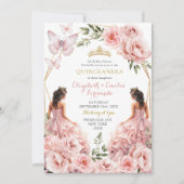 赤面王室のピンクツインズジオメトリックキンセアニラ 招待状 (正面)