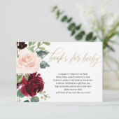 赤面用ピンク・バーガンディ・マーサラフローラ本ベビー エンクロージャーカード (スタンド正面)