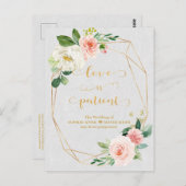 赤面白い花金ゴールド愛は患者結婚の ポストカード (正面/裏面)