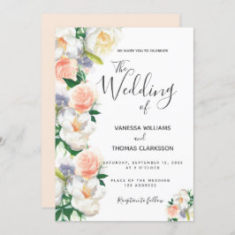 赤面白バラ金ゴールド結婚脚本 招待状