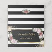 赤面白黒金ゴールド結婚フローラ プレイスカード (外部開封)