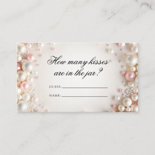 赤面真珠どのように多くのキスブライダルゲーム エンクロージャーカード (正面)