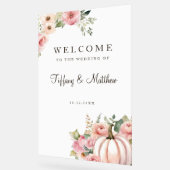 赤面秋の結婚式歓迎 アクリルサイン (傾斜)