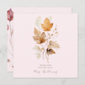 赤面秋ブライダルシャワー感謝していIIIのウィスパー 招待状 (正面/裏面)